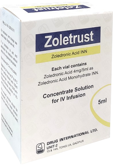 Zoletrust- Родовое ЗОЛЕДРОНОВАЯ КИСЛОТА Инъекция- Drug International Pharma